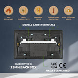 Glass Screwless - 13A Double Switched Socket with USB (2400mA) - White