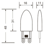 20W - G9 360 degree beam angle Dimmable LED 1.8W - 3000K